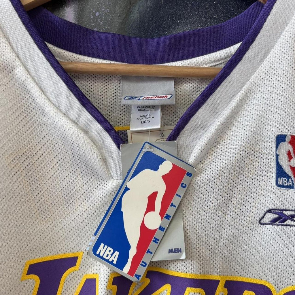 Vintage Reebok LA Lakers Jersey Mens Large White Kobe Bryant 8 Basketball Vest Top Kit BNWT 2002 Y2K