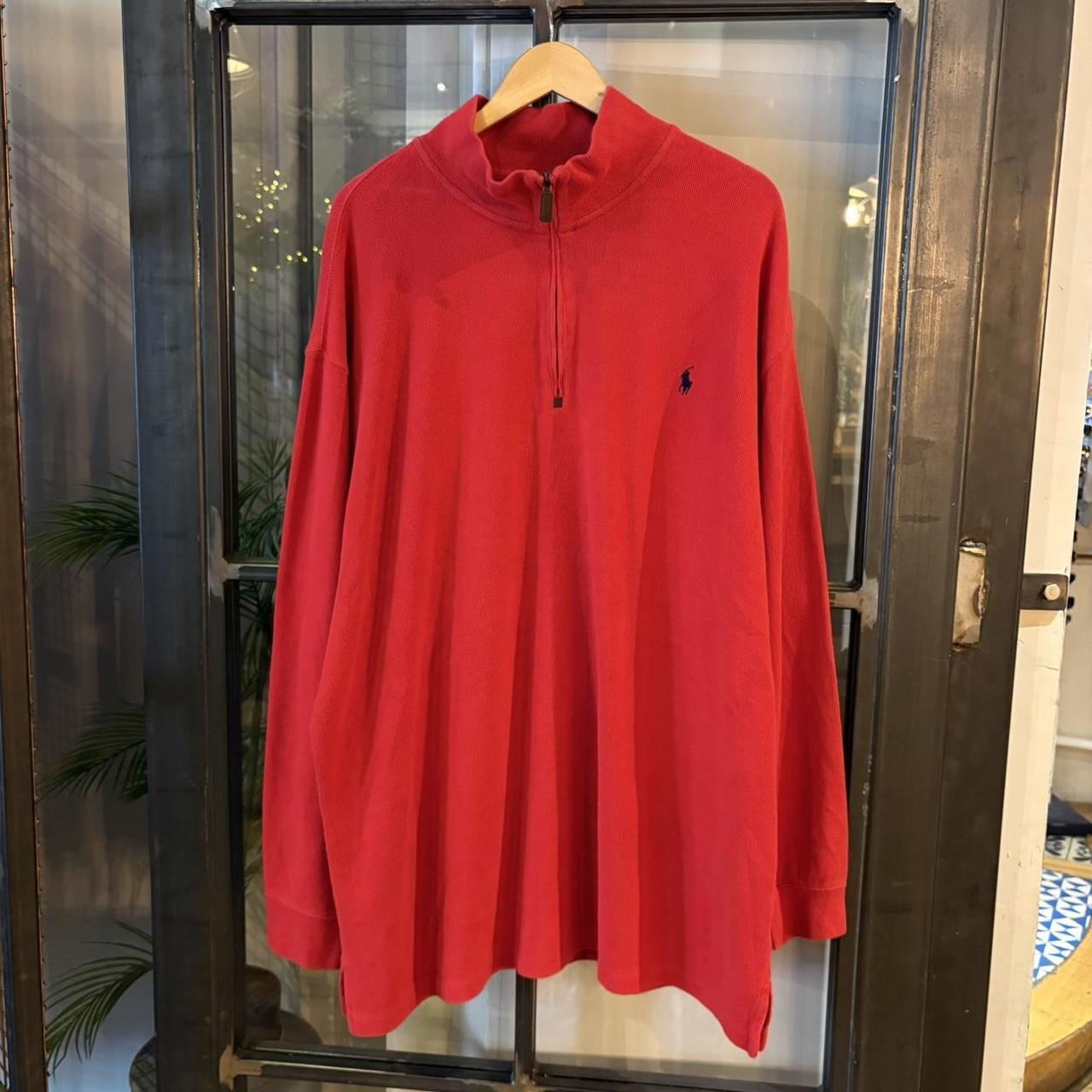 SWT653F - Vintage Ralph Lauren Red Quarter Zip up sweatshirt jumper fleece top #Y2K #preppy #chiefkeef #smartcasual #oldmoney