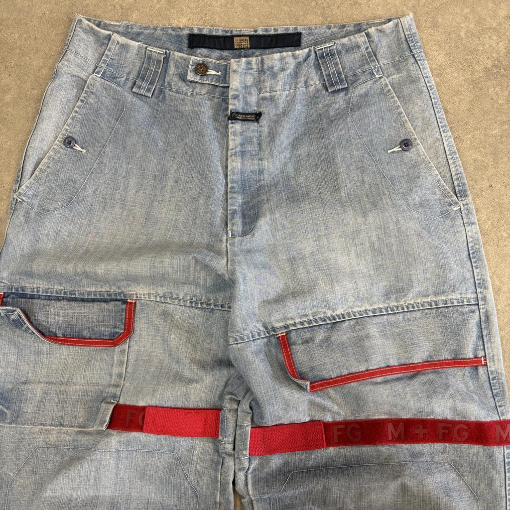 Vintage Marithe Francois Girbaud M+FG Jeans Mens 35x33 Light Blue Denim Wash Loose Baggy Hiphop Skater 90s Y2K