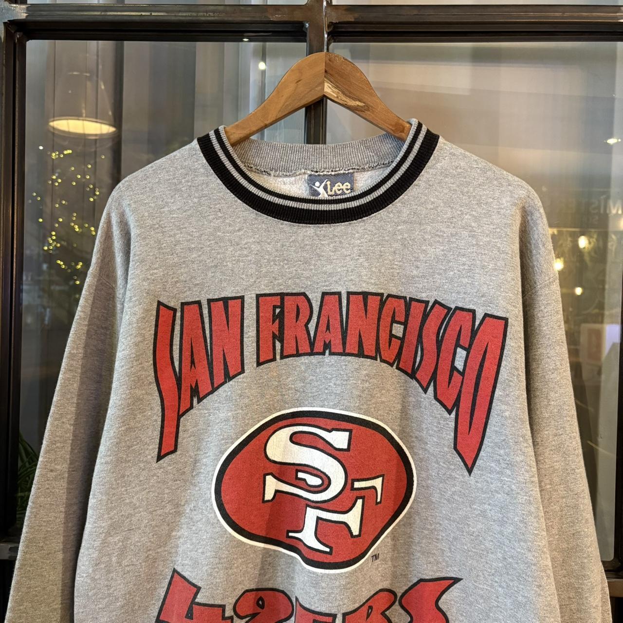 SWT617F - Vintage Retro Essential Grey Lee Sport NFL San Francisco 49ers Crewneck Jumper Sweatshirt with big print logo #49ers #sportswear #sanfran #y2k #leesport