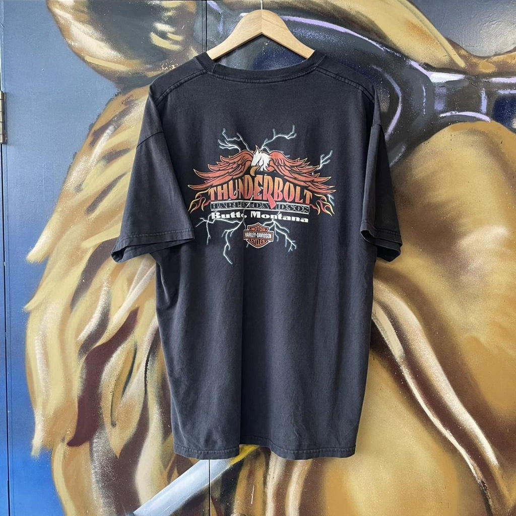 00s Harley Davidson Thunderbolt Lightning Graphic Tee