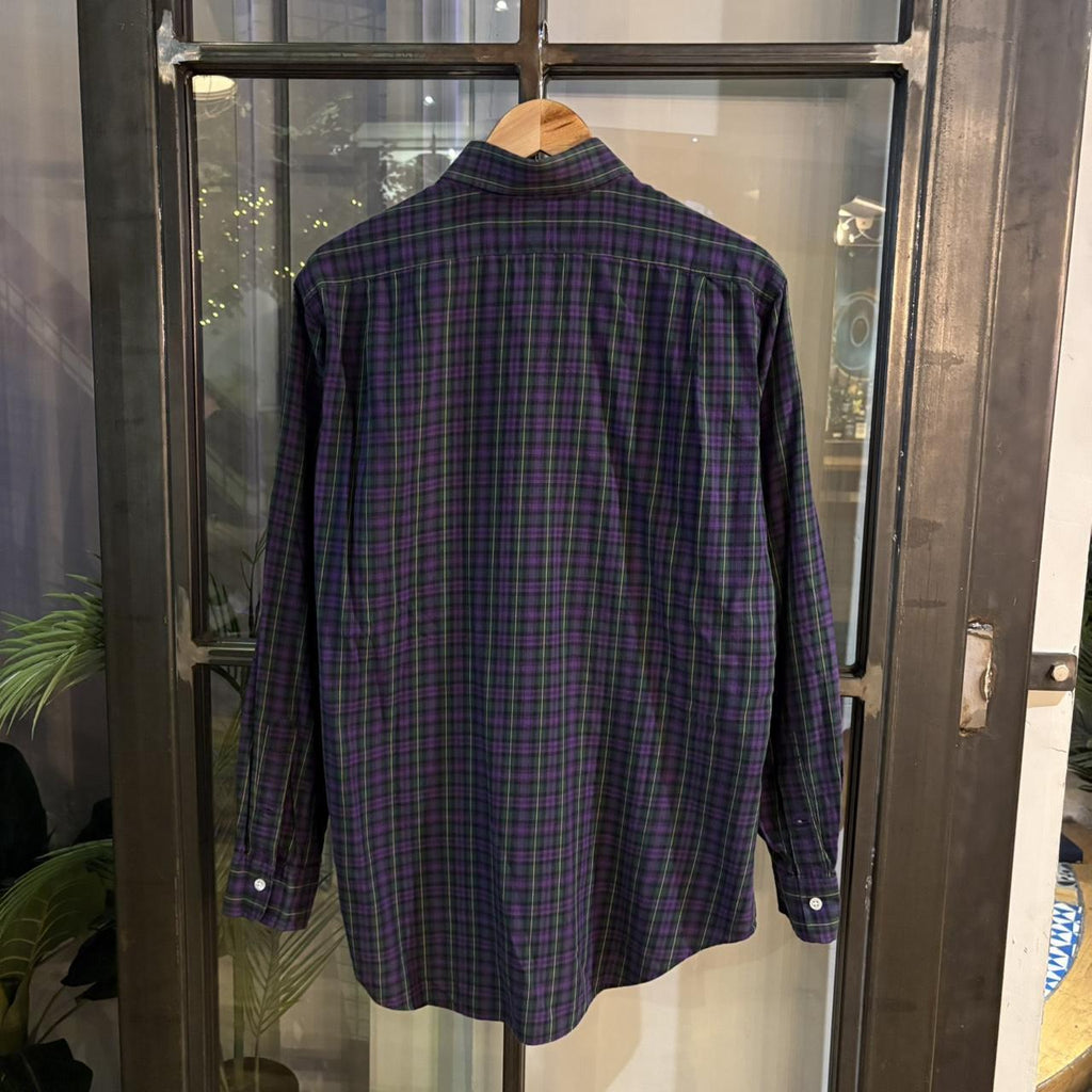 RLS112 - Vintage Ralph Lauren Purple Check Longsleeve collared button up shirt top #Y2K #preppy #chiefkeef #smartcasual #oldmoney
