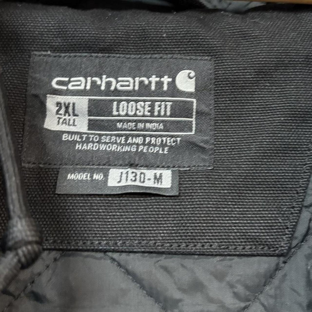 BR0801AS-P - Vintage Retro Essential Black Carhartt Full Zip Hooded Workwear Canvas lined Active Jacket #workwear #utility #carhartt #activejacket #streetwear