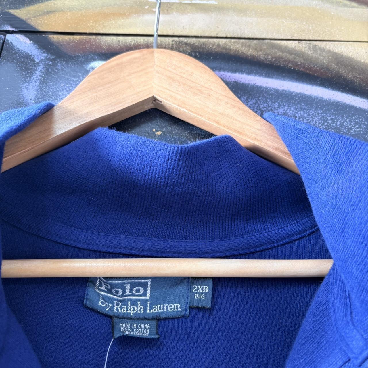 BR1602T-U- Vintage Ralph Lauren Blue 1/4 quarter zip up Sweatshirt jumper fleece top #Y2K #preppy #quarterzip #smartcasual #oldmoney