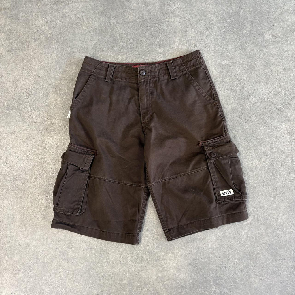 Vintage Levi’s Jorts Mens 30” Brown Cargo Shorts Multi Pockets Baggy Wide Leg Skate Surf Hip Hop 00s Y2K