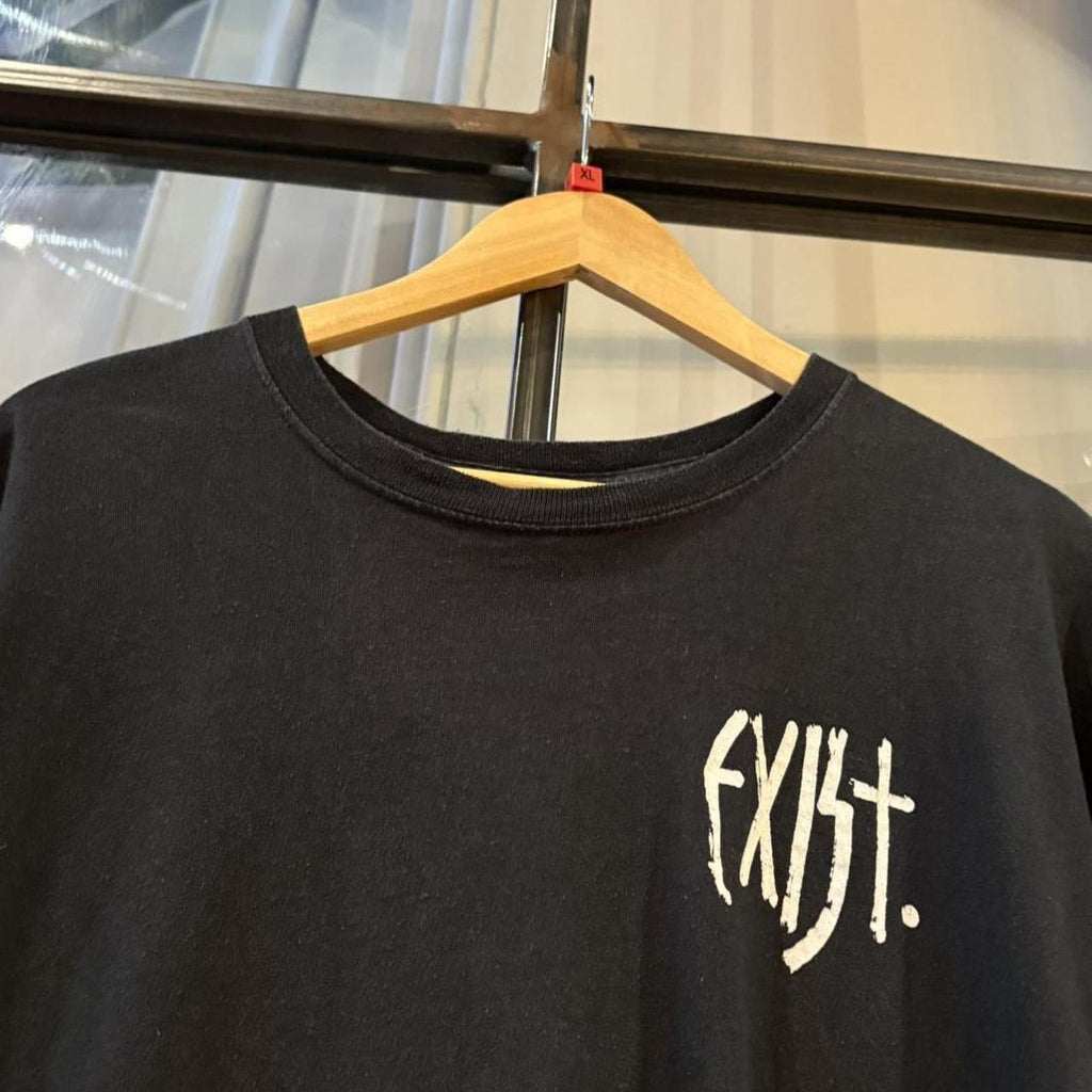 CP4703E-F - Vintage Retro Essential Black Exist Skateboards Graphic Print Top Tee T-shirt #skating #graphic #skater #essential #exist