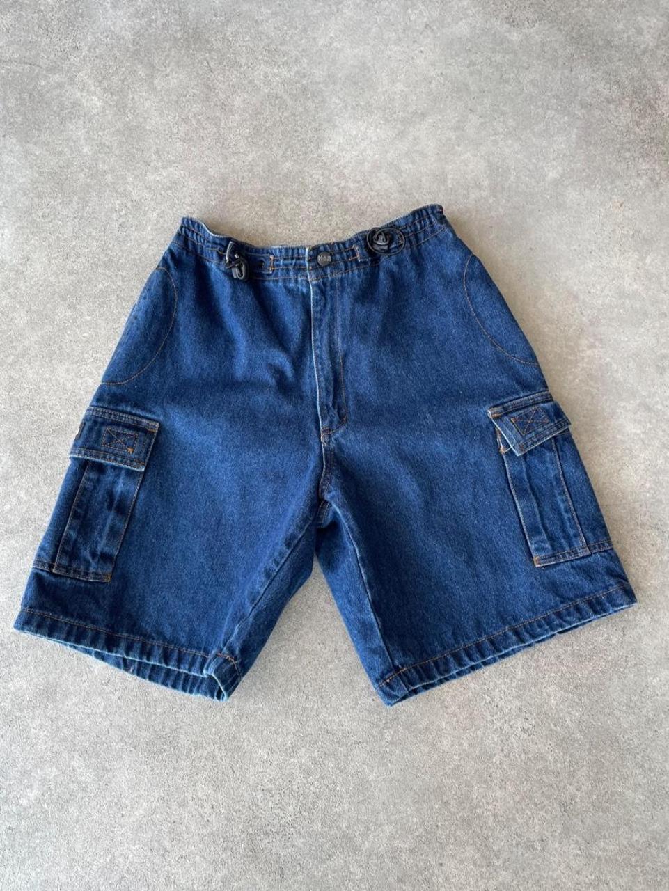 Y2K Dark Wash Cargo Shorts