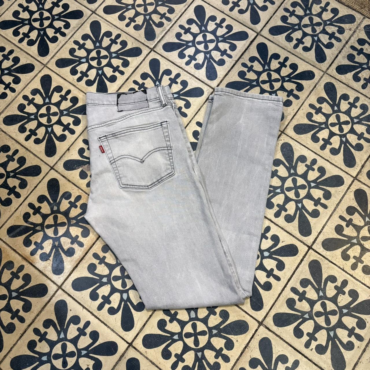 BR1209NO-F - Vintage retro essential  Levi’s Straight Leg Light Grey Wash Denim Jeans Trousers pants #denim #levis #jeans #skater
