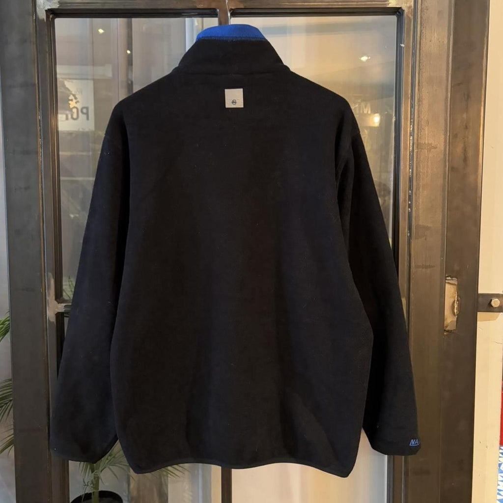 SWT724F - Vintage Retro Essential Black Nautica 1/4 Zip Jumper Sweatshirt with  embroidered logo #90s #sportswear #essential #y2k #nautica