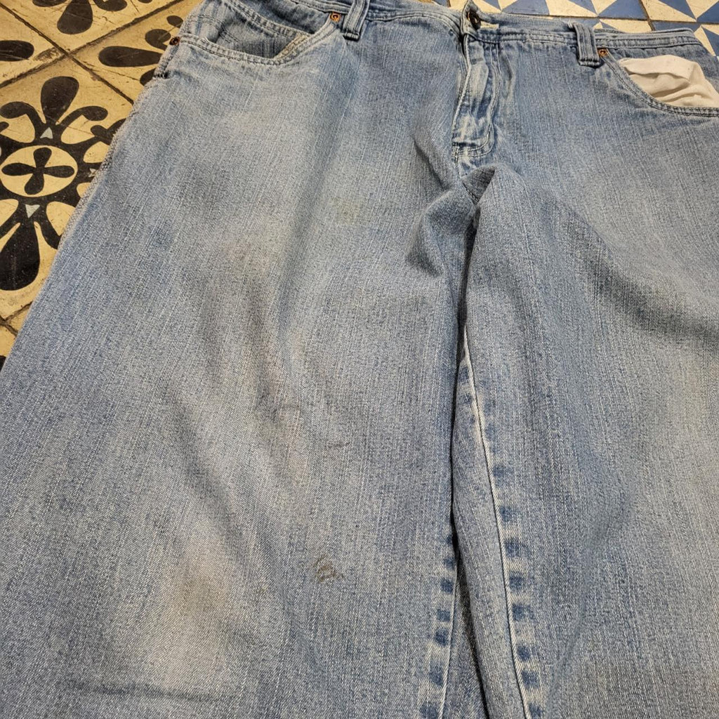 TRW252 - Vintage retro essential mens adult  Faded Glory Hip hop Baggy Overszied Trousers pants jeans with embroidered embroidery graphic patch carpenter casual workwear wide leg skate 90s Y2K style