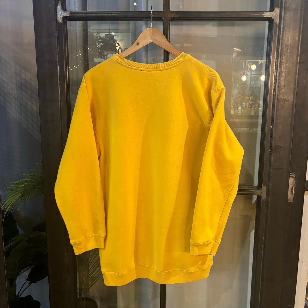 0225H82P - Vintage Retro Essential Yellow Nautica Crewneck Jumper Sweatshirt with embroidered logo #90s #sportswear #essential #y2k #nautica