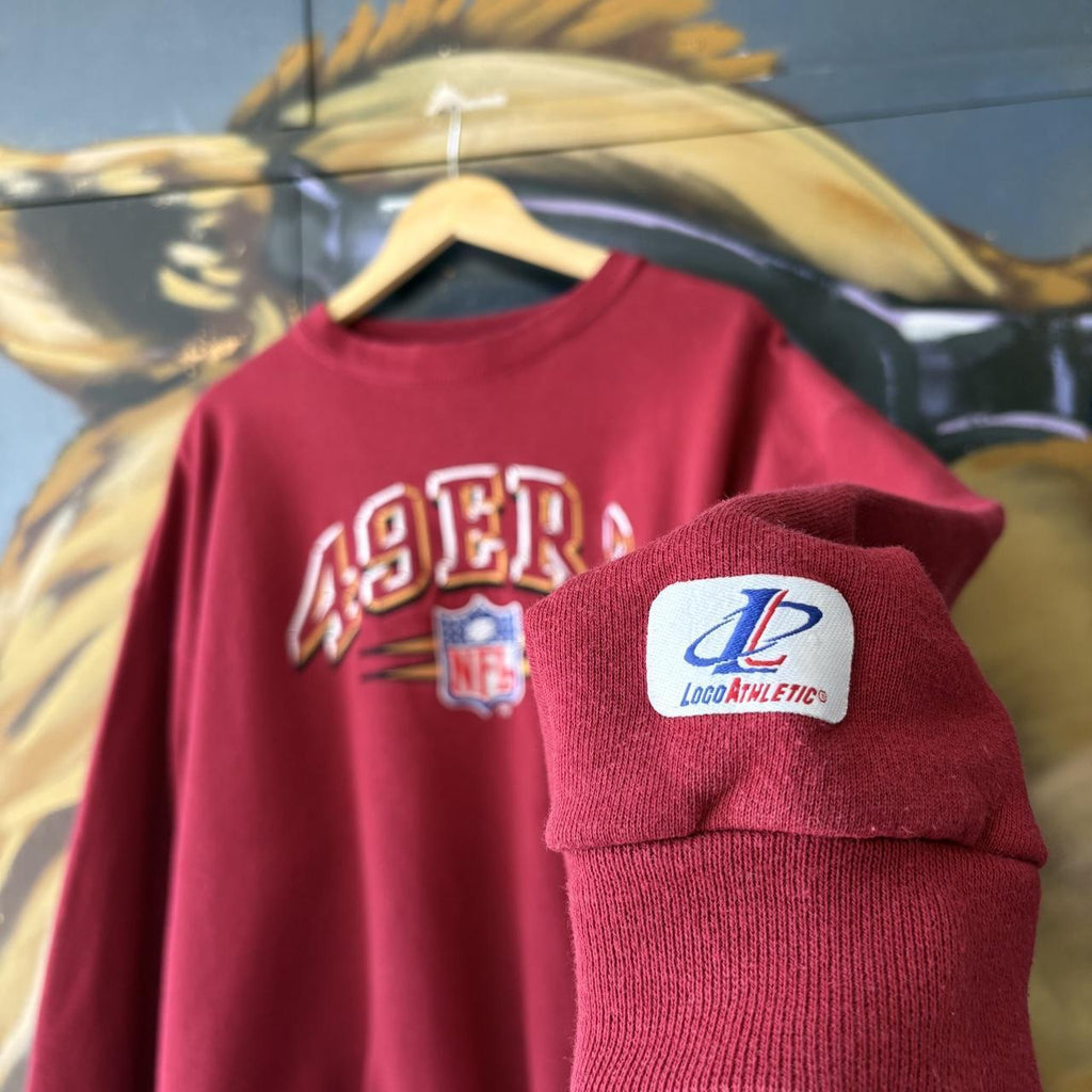 Vintage San Francisco 49ers Sweatshirt Mens Large Burgundy NFL Pullover Jumper Top 90s Y2K 00s