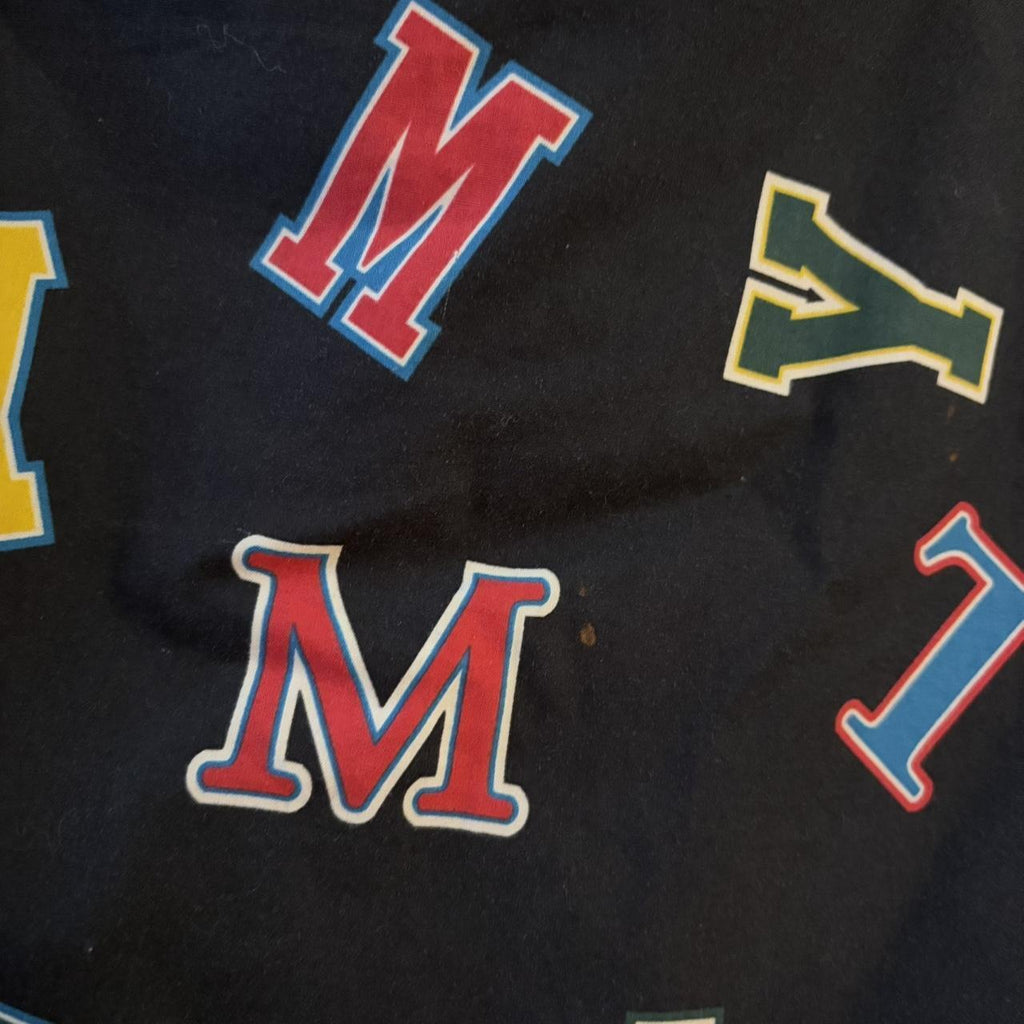 BR2804BG-P - Vintage Tommy Hilfiger All Over Letter Logo Print Black Longsleeve collared button up polo shirt top #Y2K #preppy #tommy #smartcasual #oldmoney
