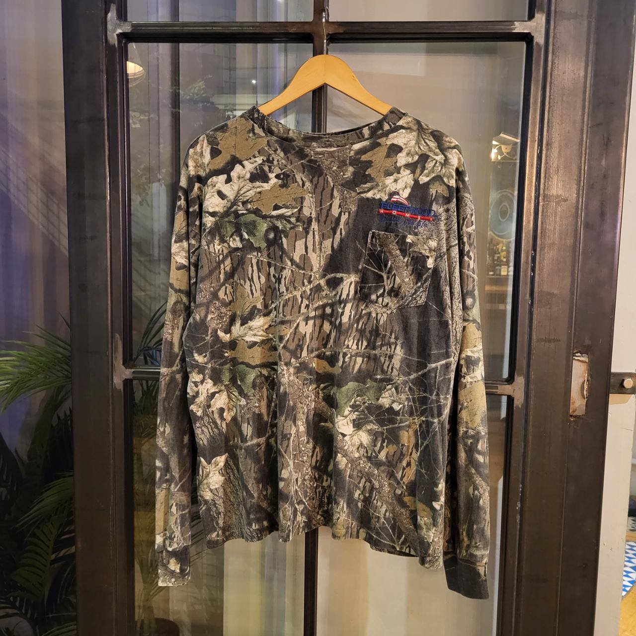RTT111 - Vintage Retro essential adult mens RealTree Camouflage Khaki Green Brown Field Hunting graphic print Top T-Shirt Tee Wide Boxy Cropped Fit 90s y2k style