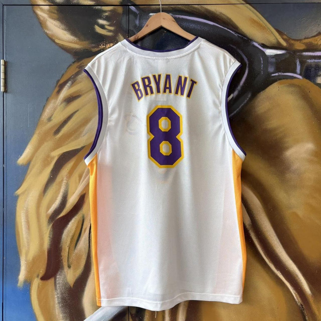 Vintage Reebok LA Lakers Jersey Mens Large White Kobe Bryant 8 Basketball Vest Top Kit BNWT 2002 Y2K