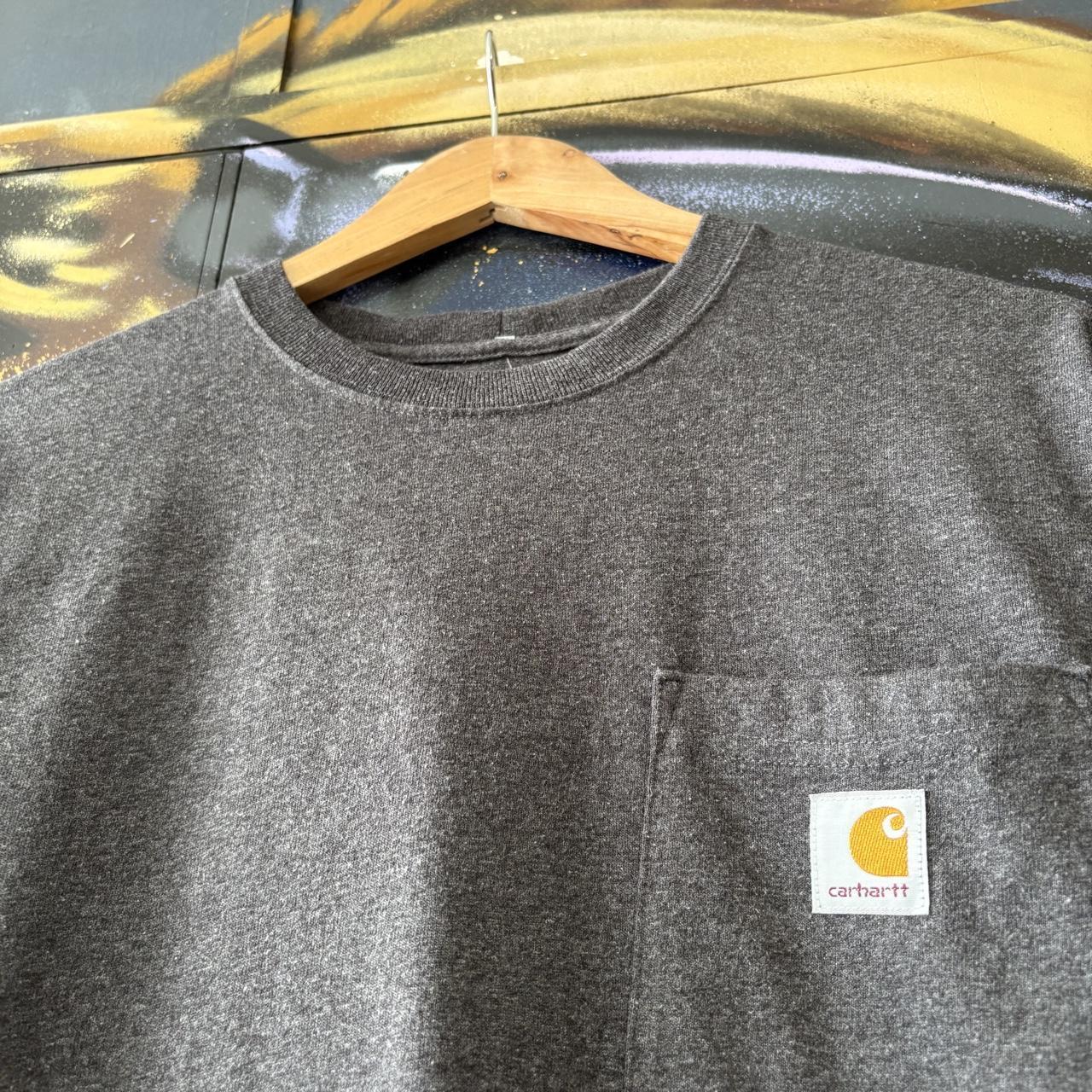 Vintage Carhartt T shirt Mens Small Charcoal Grey K87 Pocket Durable Workwear Skate Surf Tee Top 90s Y2K 00s