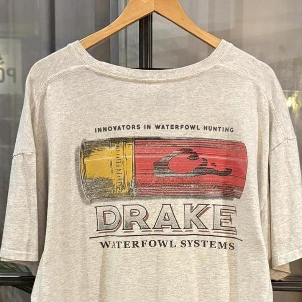 1224G04-F - Vintage Retro Essential Grey Drakes gun bullet hunting Waterfowl System Graphic Print Top Tee T-shirt #90s #graphic #top #essential #drakes