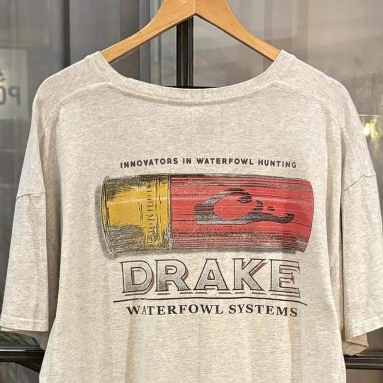 1224G04-F - Vintage Retro Essential Grey Drakes gun bullet hunting Waterfowl System Graphic Print Top Tee T-shirt #90s #graphic #top #essential #drakes