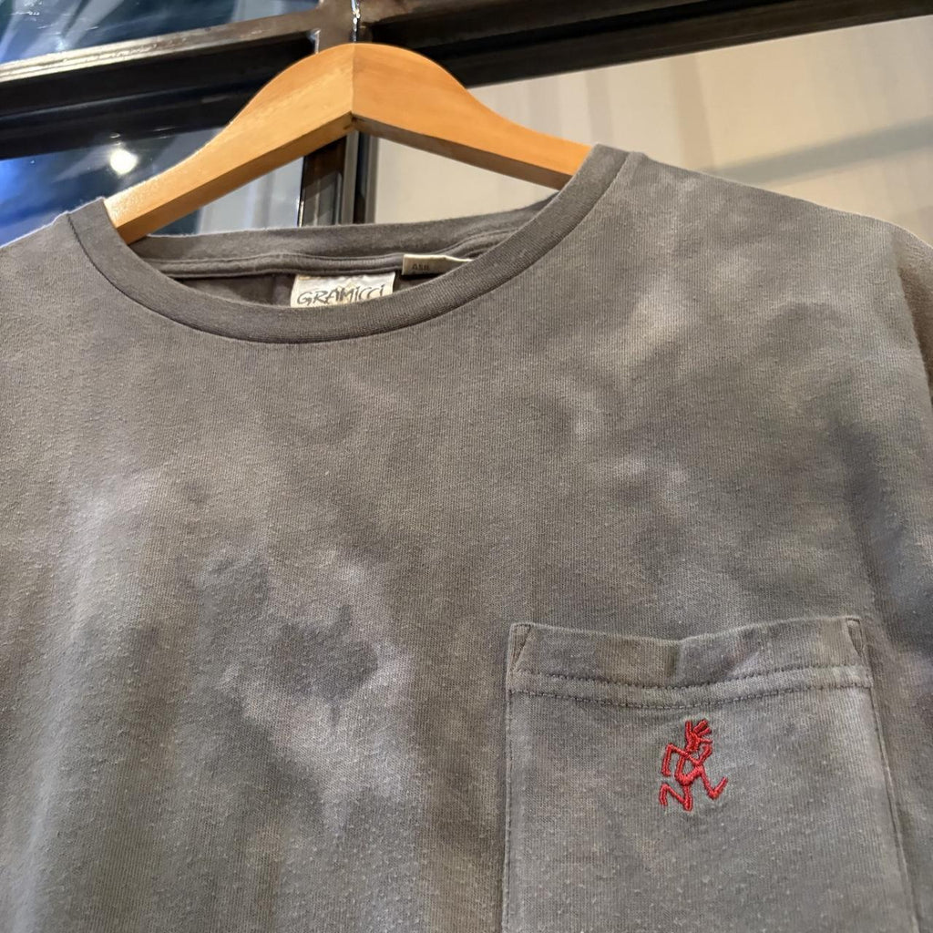 Gramicci Original Freedom T shirt Men’s Medium Grey Tie Dye One Point Pocket Tee Top Climbing Outdoors 90s Y2K 00s