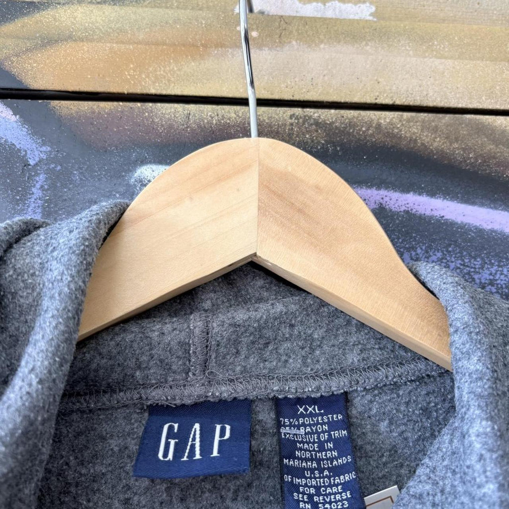 Vintage GAP Athletic Hoodie Sweatshirt Top Womens M Grey Spell Out Logo Pullover 90s Y2K Preppy