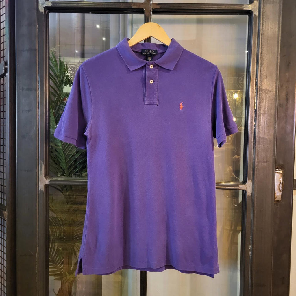 POL008 - Vintage Ralph Lauren Purple Polo Shirt Short Sleeve collared button up top #Y2K #preppy #chiefkeef