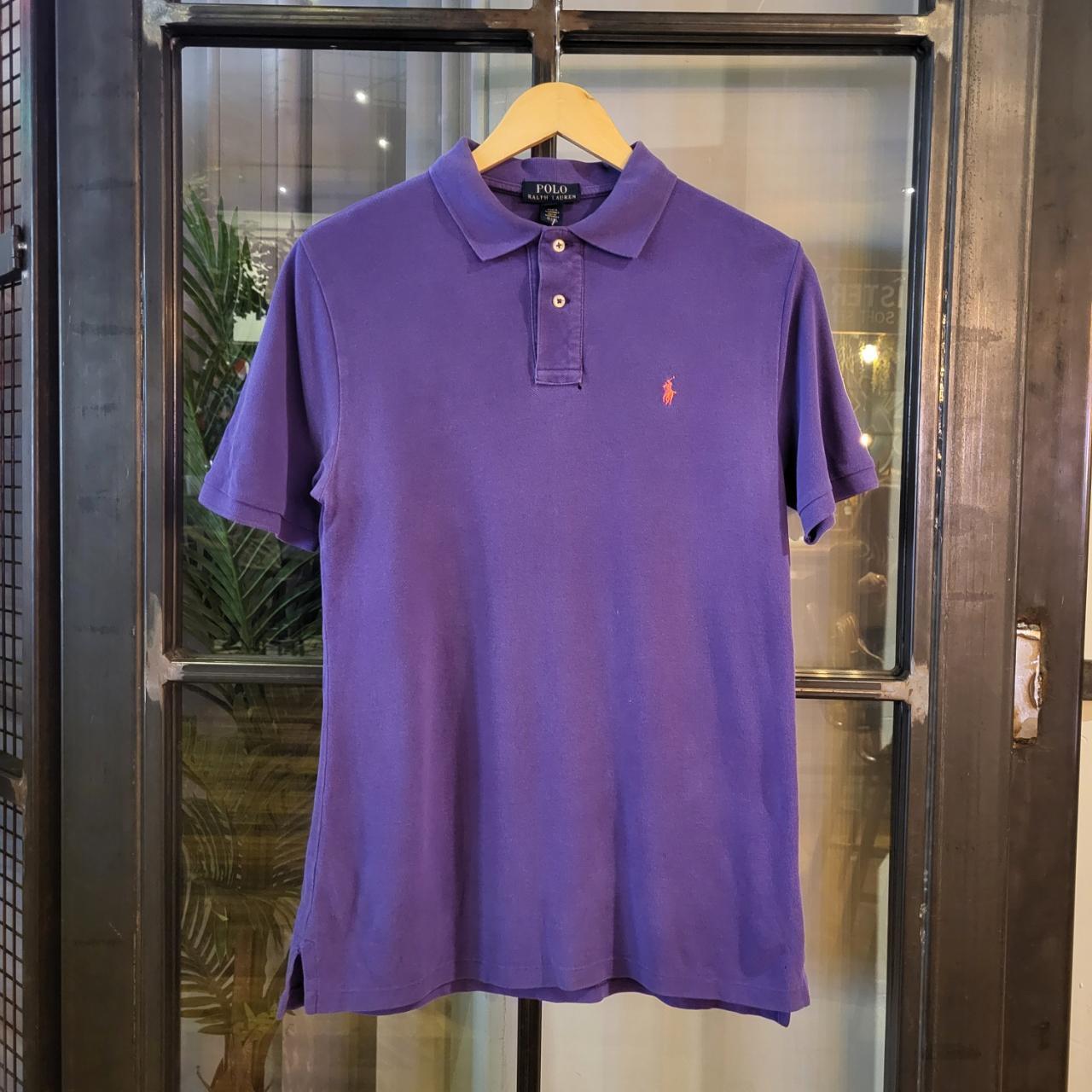 POL008 - Vintage Ralph Lauren Purple Polo Shirt Short Sleeve collared button up top #Y2K #preppy #chiefkeef