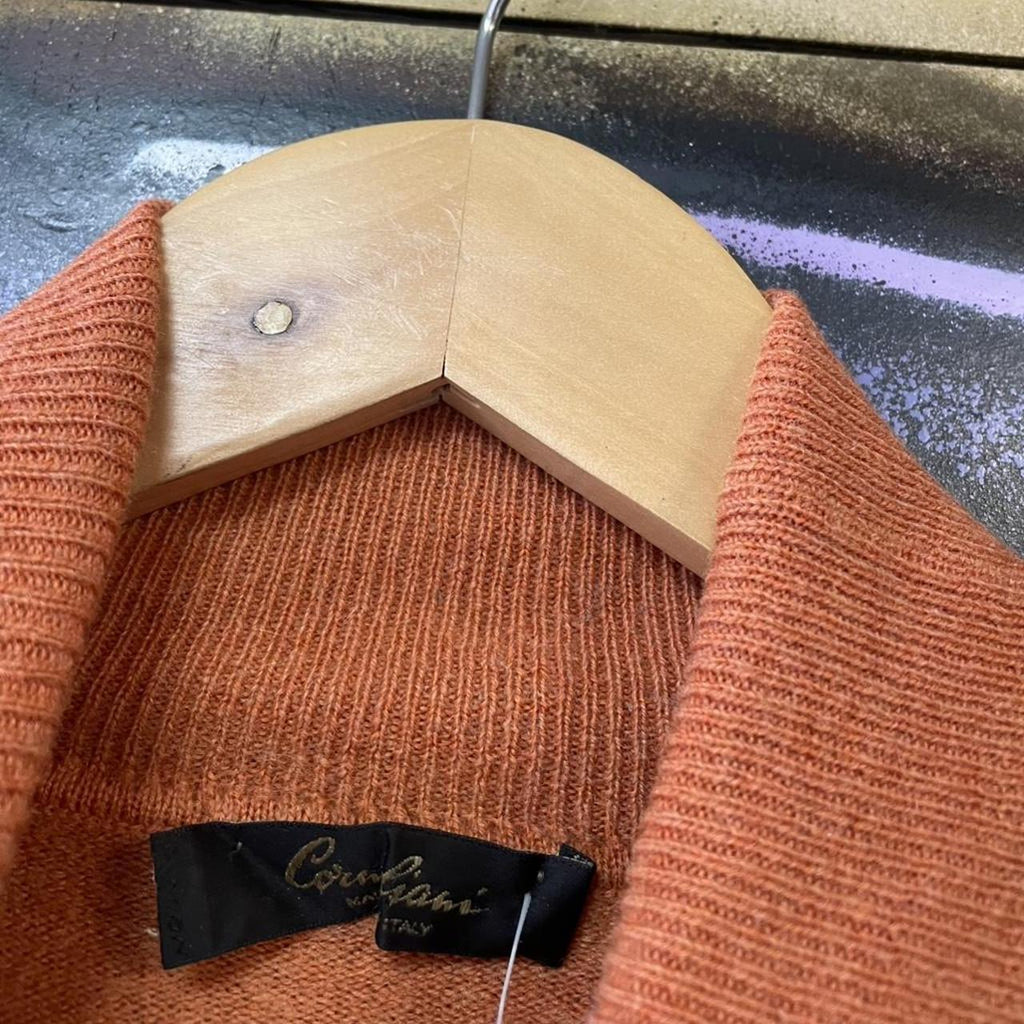 Italian Vintage Burnt Orange Roll Neck Cashmere Sweater