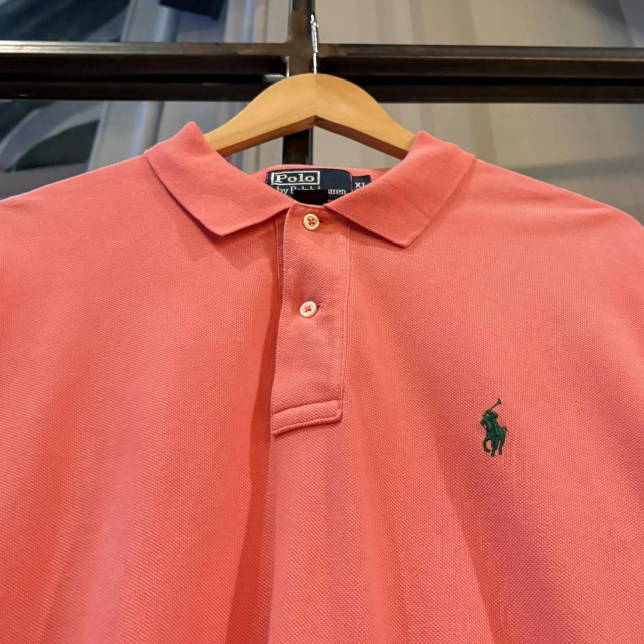 BR1912T-F - Vintage Retro Ralph Lauren Plain Pink Block Polo Shirt Short Sleeve collared button up top  #Y2K #preppy #chiefkeef #oldmoney #ralphlauren