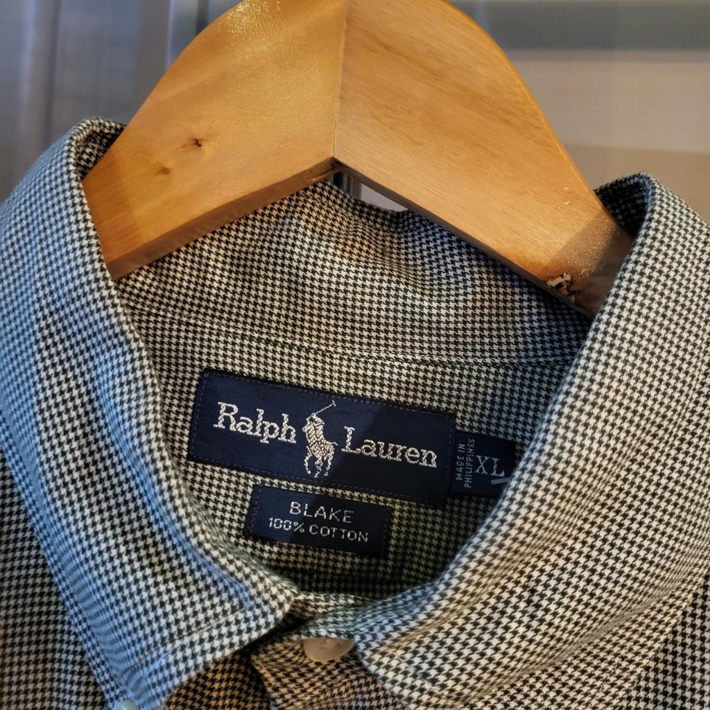 1224E27 - Vintage Ralph Lauren Green Checkered Button Up Shirt longsleeve collared top #Y2K #preppy #smartcasual #golf #oldmoney