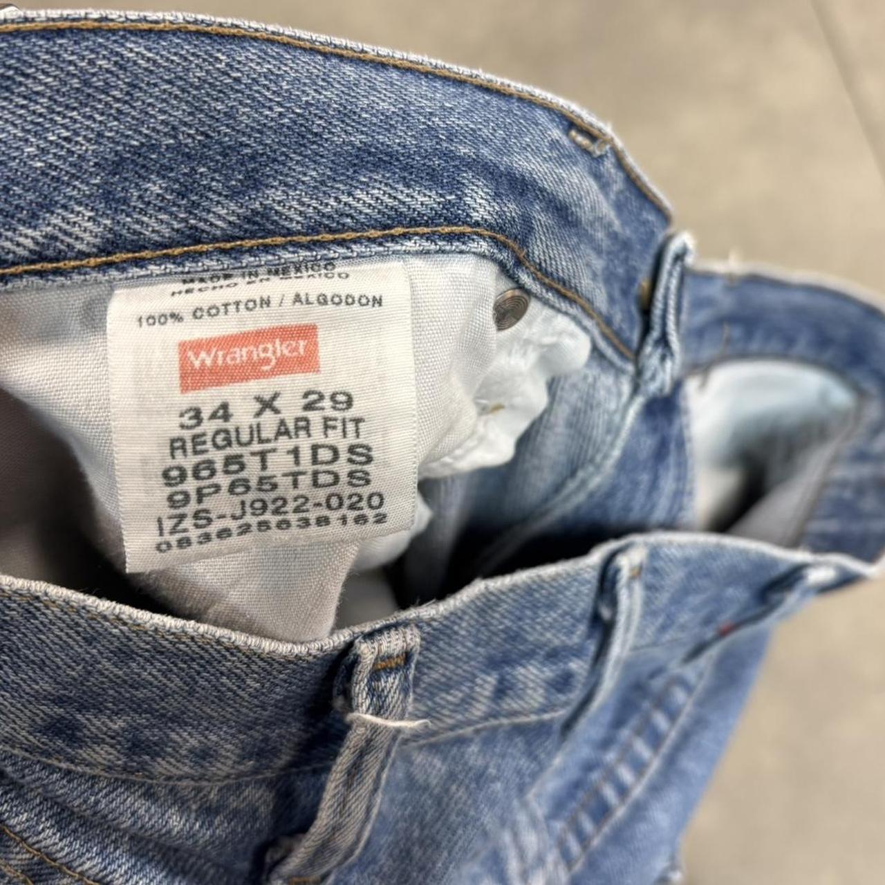 Vintage Blue Wash Wrangler Jeans Mens 34” Straight Leg Denim Trousers Skate Western Vintage Y2K 90s