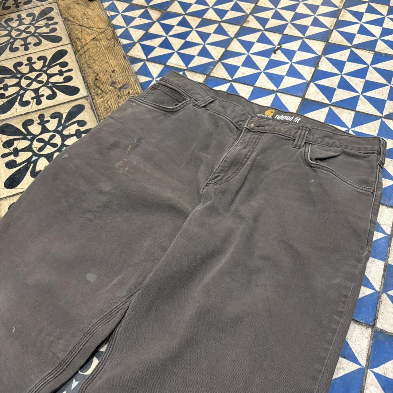 TRW477F-P - Vintage retro essential Grey Carhartt Carpenter Trousers pants casual workwear #skater #utility #workwear #carpenter #carhartt