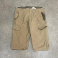 Vintage Beige Nike Cargo Shorts Mens 42” Over Knee Baggy Wide Leg Skate Surf Utility Hip Hop Streetwear Y2K