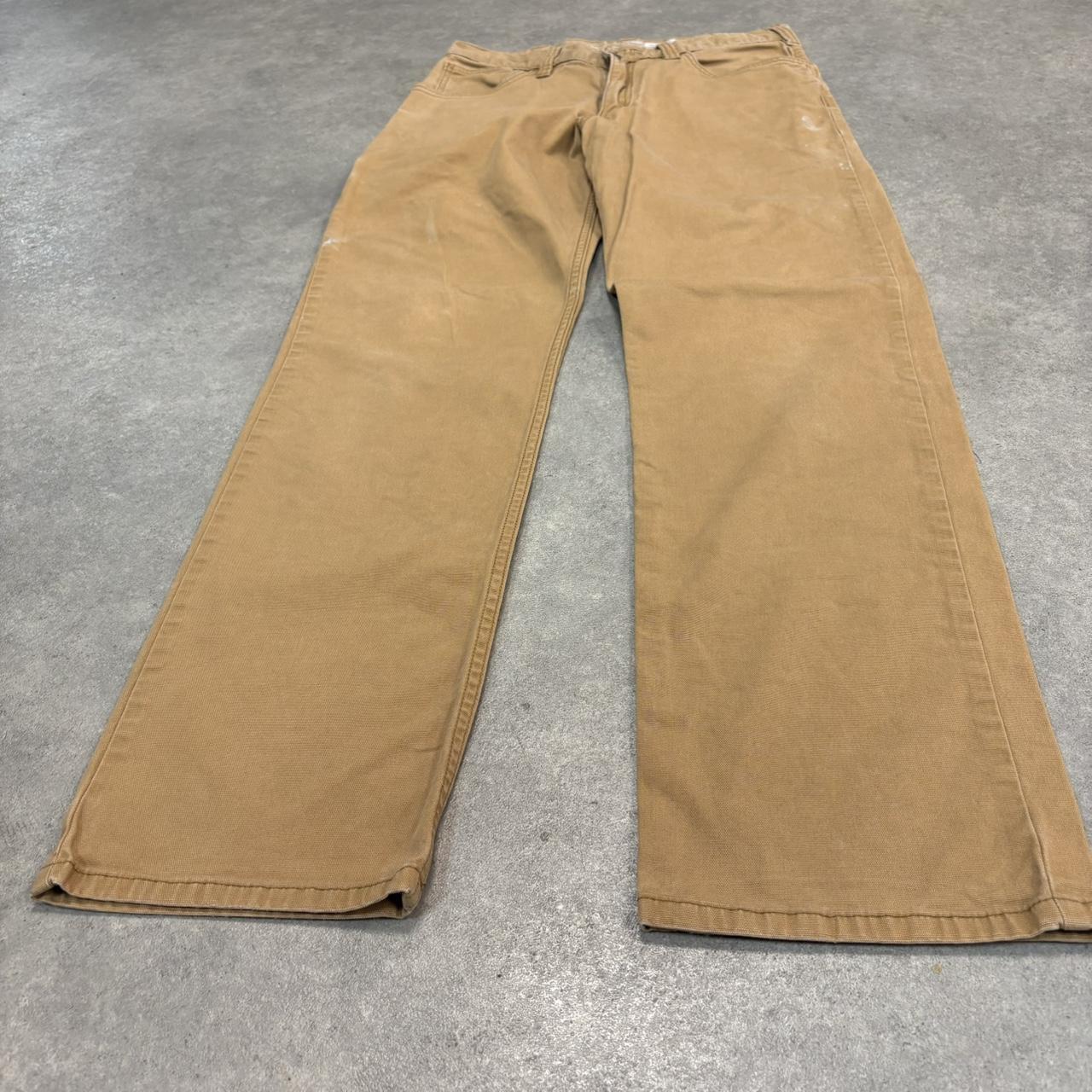 Vintage Carhartt Jeans Mens 32x34 Beige Carpenter Pants Trousers Straight Leg Skate Workwear Y2K 90s