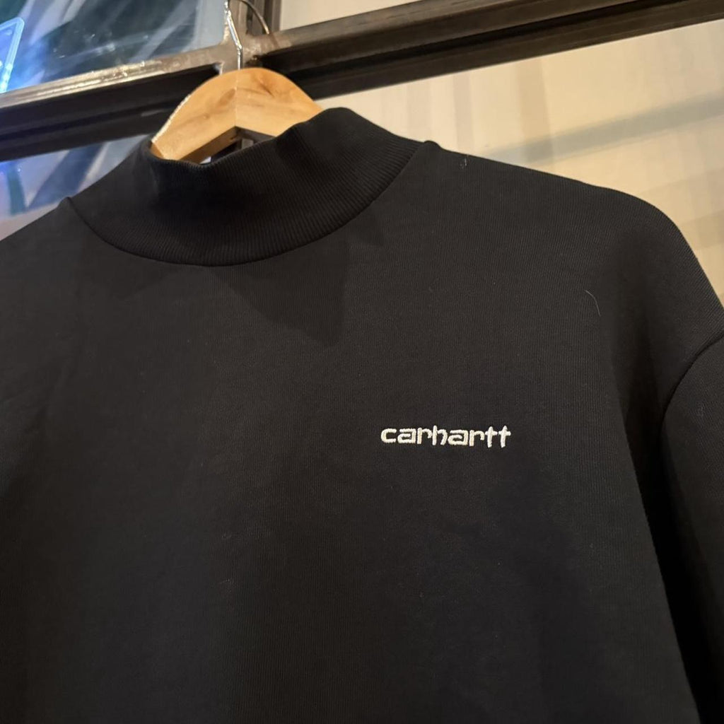 Carhartt WIP Black Mock Neck Jumper Black Women’s Small Oversized Sweatshirt Surf Skate Top Pullover 90s Y2K