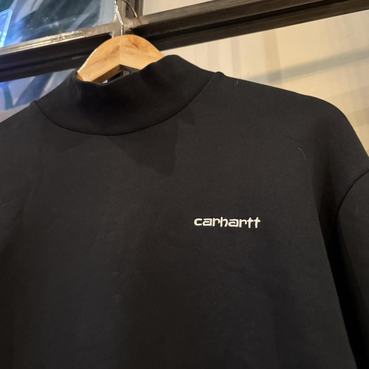 Carhartt WIP Black Mock Neck Jumper Black Women’s Small Oversized Sweatshirt Surf Skate Top Pullover 90s Y2K