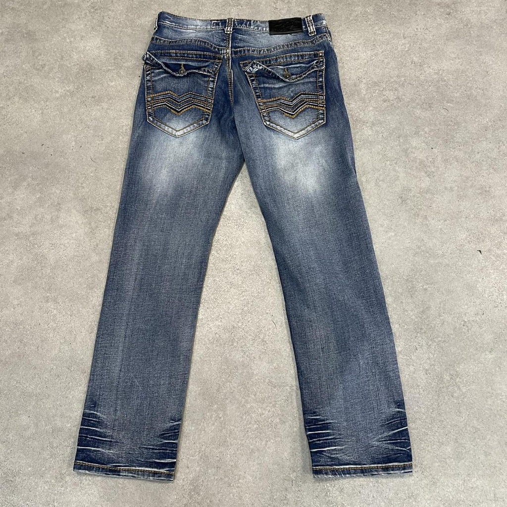 True Luck Y2K Hiphop Denim Contrast Stitch Jeans