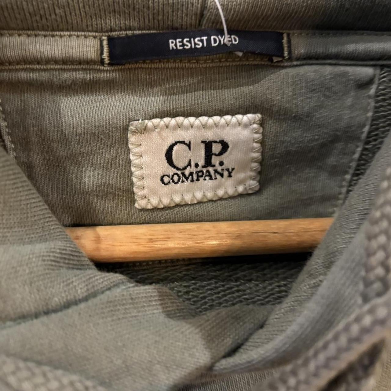 MES1812BH-F - Vintage Retro Essential Sage Green C.P. Company Sweatshirt Hoodie with embroidered centre logo #blokecore #designer #italian #cpcompany #y2k