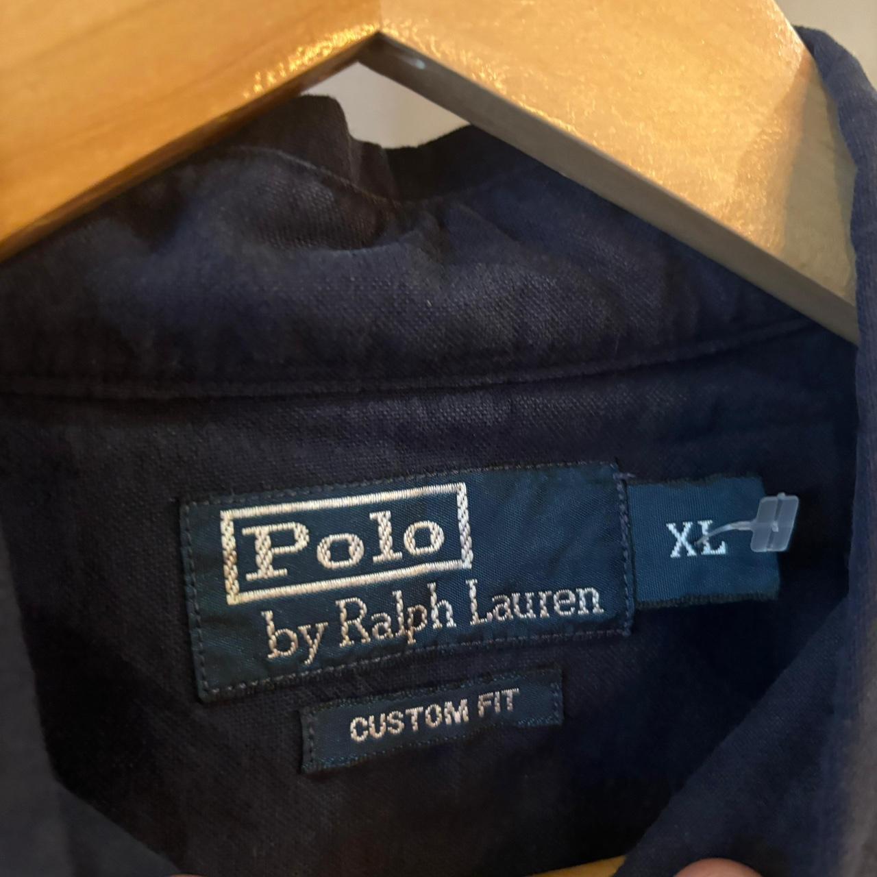 RLS231-F - Vintage Ralph Lauren Yacht Club Navy Longsleeve collared button up shirt top #Y2K #preppy #chiefkeef #smartcasual #oldmoney