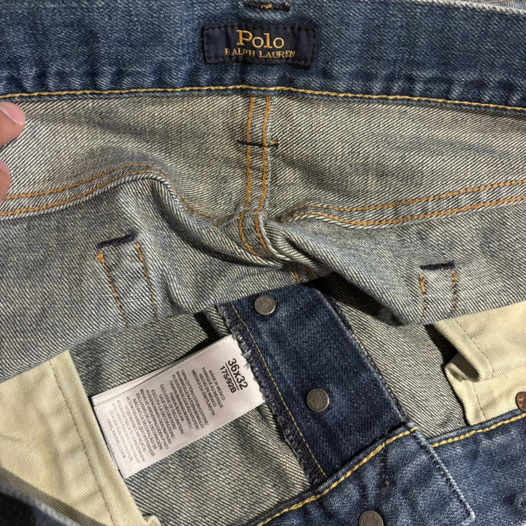 TRW478F - Vintage retro essential Polo Ralph Lauren Blue Wash Denim Jeans Trousers pants #denim #straightleg #poloralphlauren