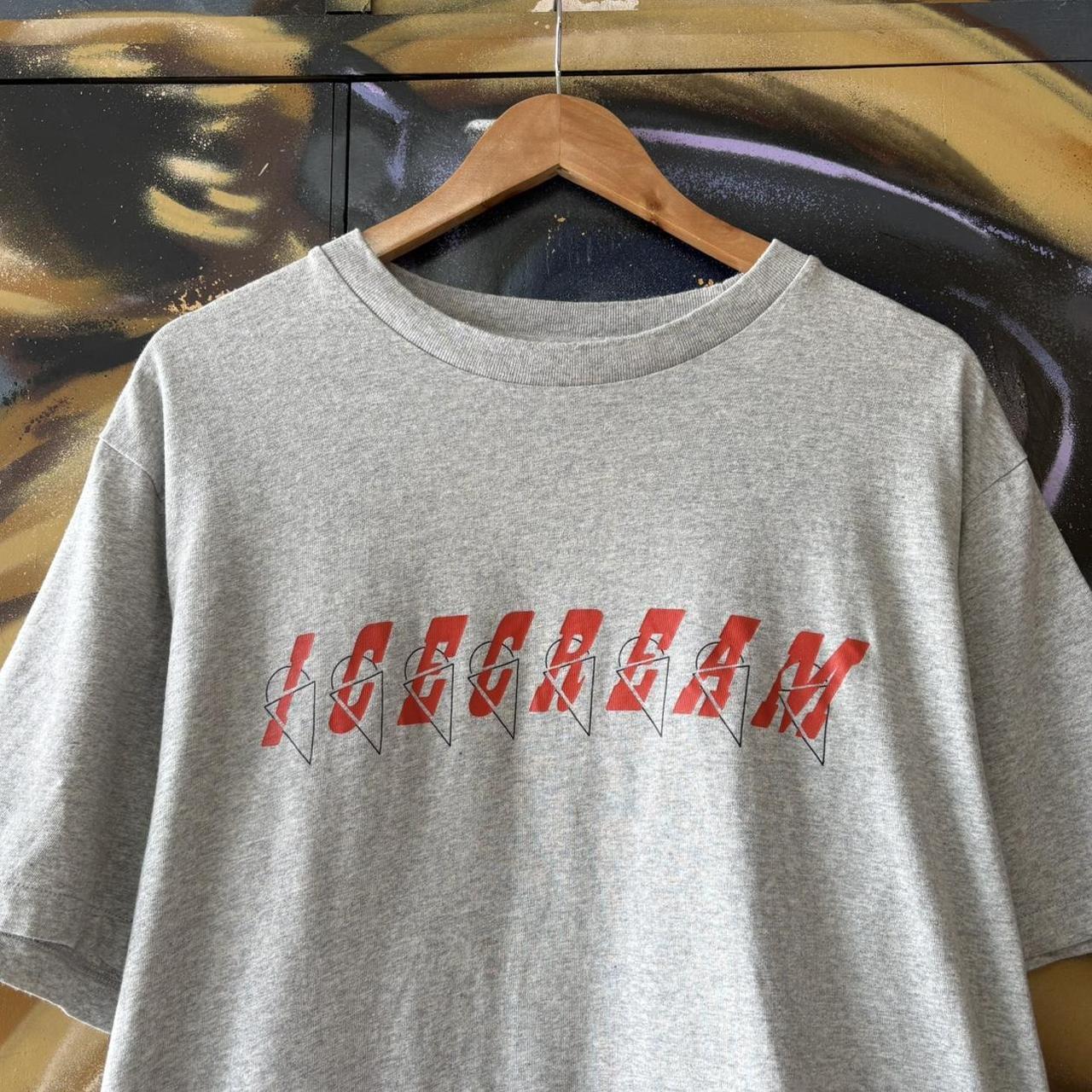 Icecream T Shirt Tee Mens Boxy Large Grey Spellout Logo Graphic Print Streetwear Top USA Y2K 00s