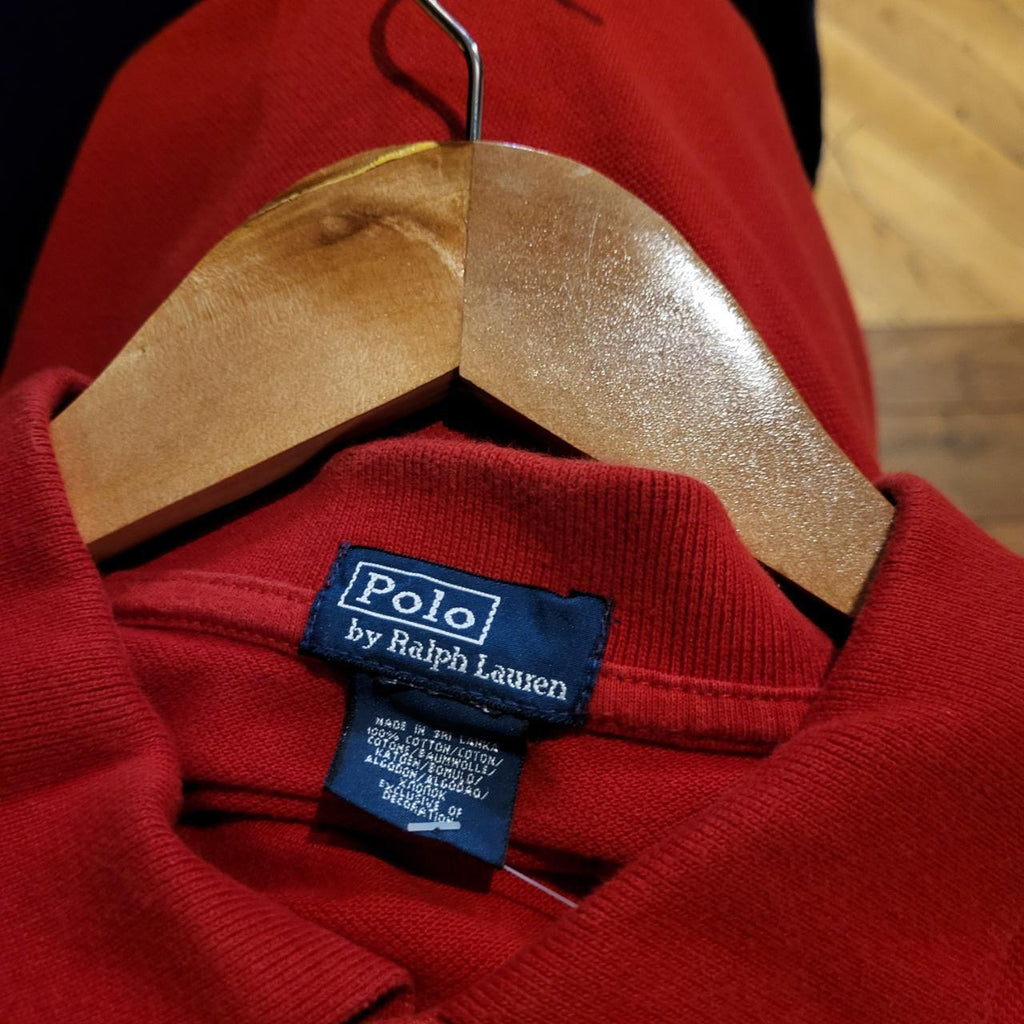 POL166 - Vintage Ralph Lauren Red Polo Shirt Short Sleeve collared button up top with Big Chest Logo #Y2K #preppy #chiefkeef #golf #oldmoney