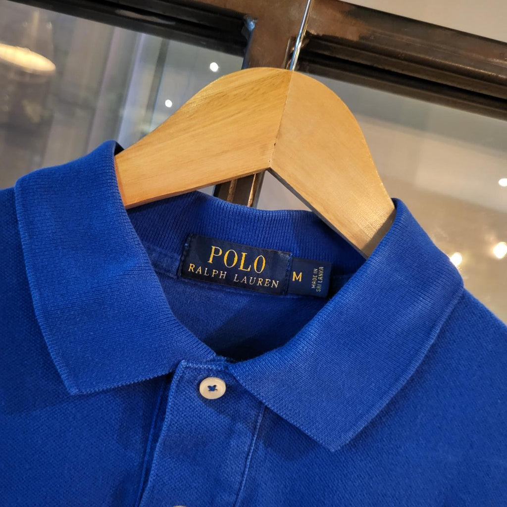 POL190 - Vintage Ralph Lauren Blue Polo Shirt Short Sleeve collared button up top #Y2K #preppy #chiefkeef #golf #oldmoney