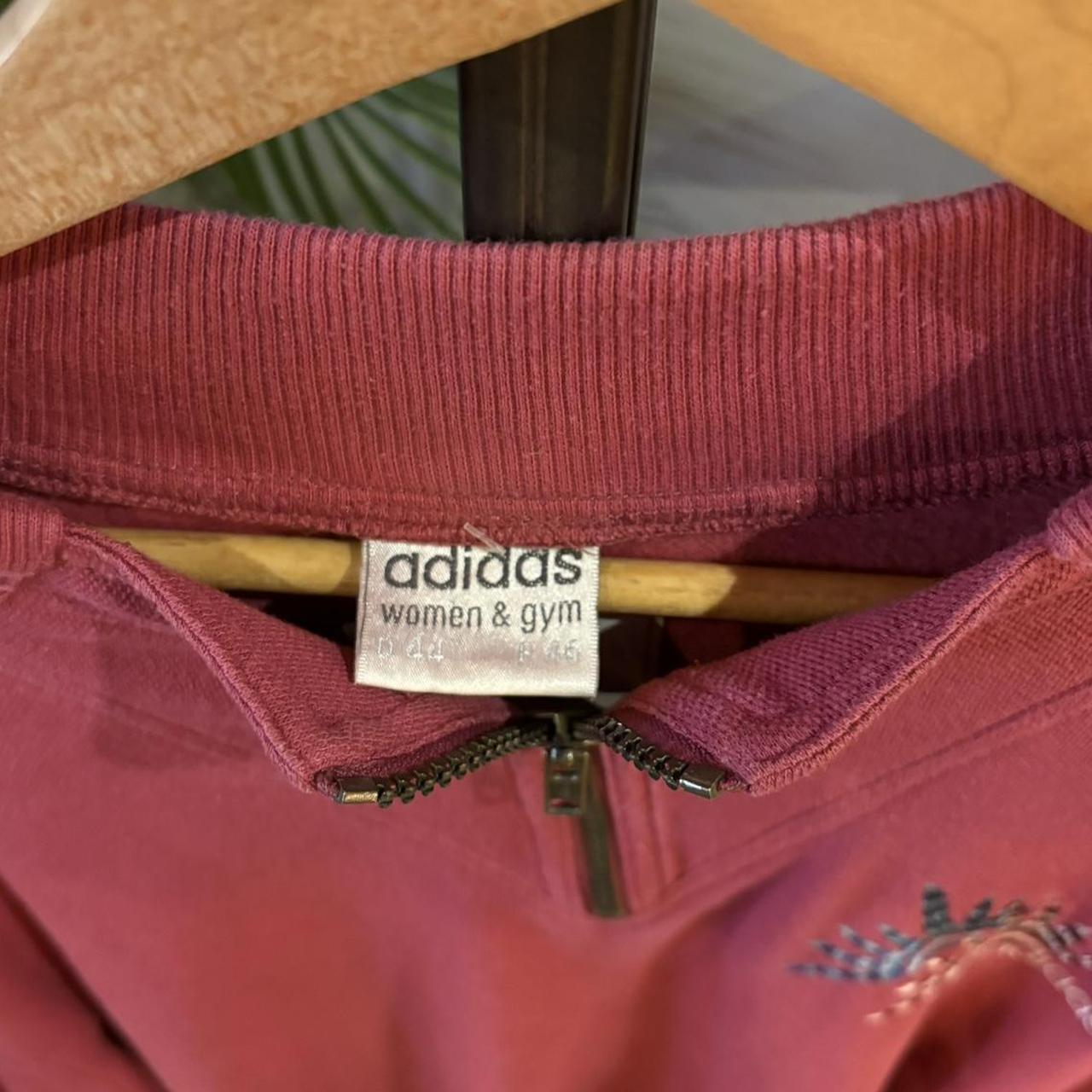 MA0406FI-P - Vintage Retro Essential Pink Adidas 1/4 Zip Fleece Jumper Sweatshirt with embroidered logo #90s #sportswear #essential #y2k #adidas