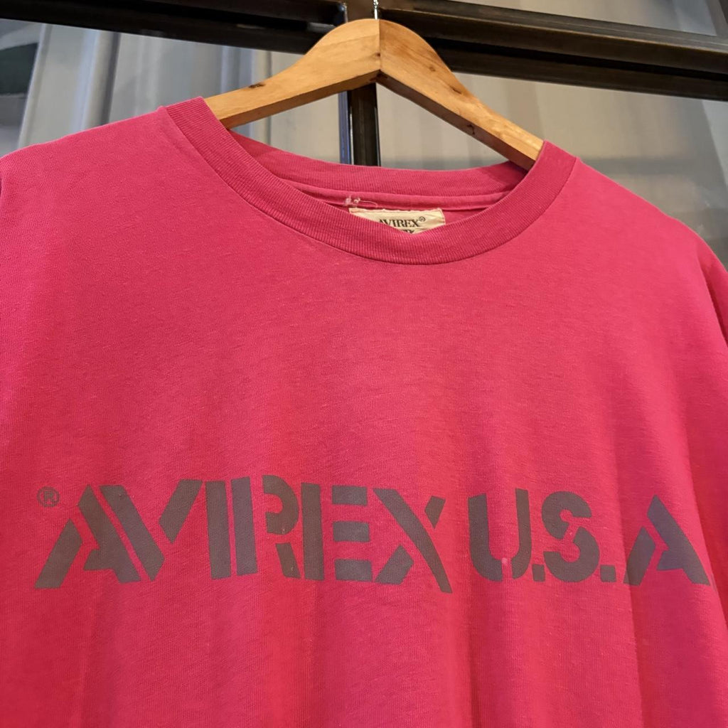 Vintage Avirex USA T shirt Mens XXL Pink Tee Single Stitch Graphic Print Surf Skate Tee Top Y2K 90s