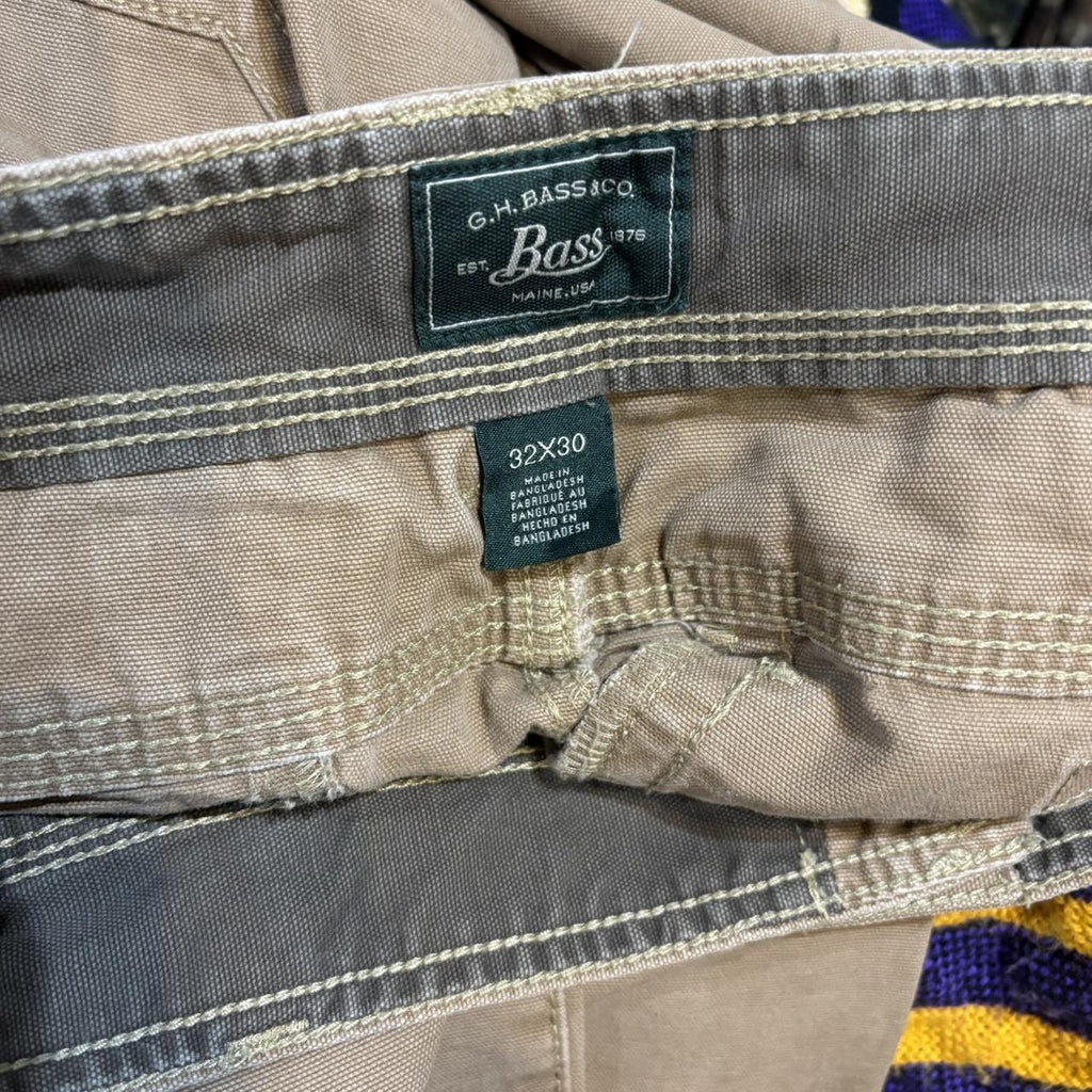 TRW364P - Vintage retro essential Brown G.H. Bass carpenter straight leg Trousers pants casual workwear skate #workwear #wideleg #carpenter #ghbass