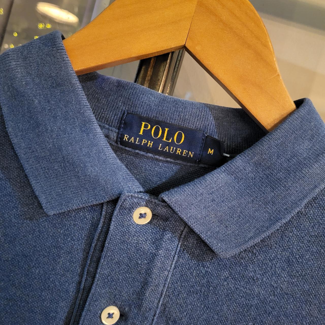 POL226 - Vintage Ralph Lauren Blue Polo Shirt Short Sleeve collared button up top #Y2K #preppy #chiefkeef #golf #oldmoney