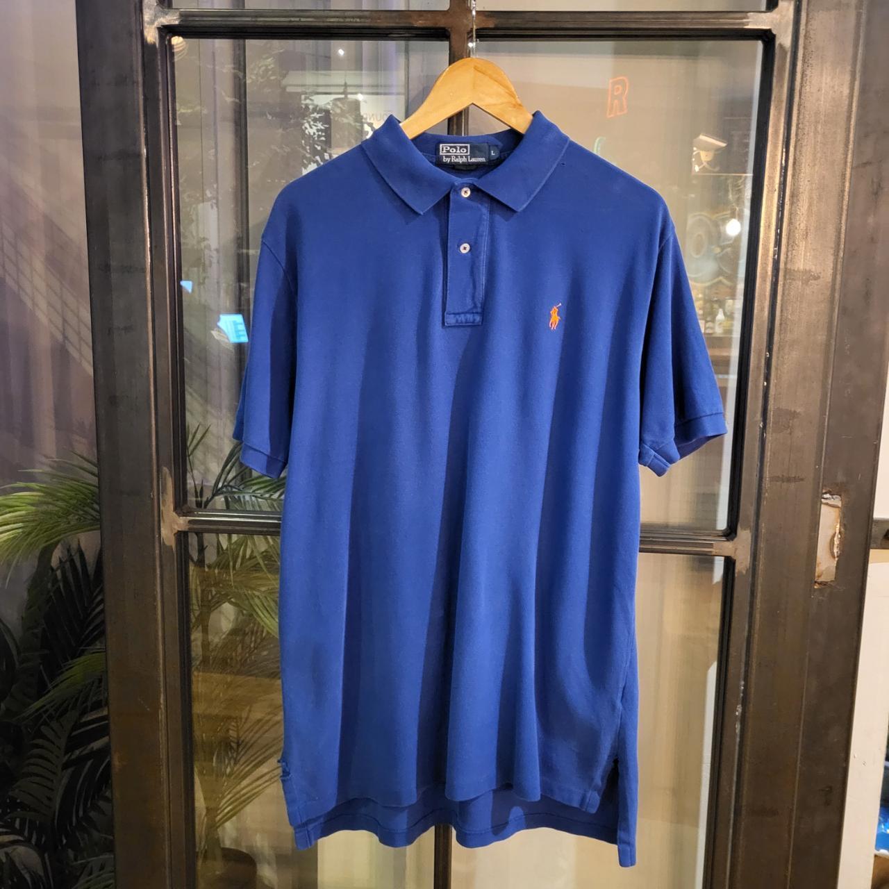 POL207 - Vintage Ralph Lauren Blue Polo Shirt Short Sleeve collared button up top #Y2K #preppy #chiefkeef #golf #oldmoney
