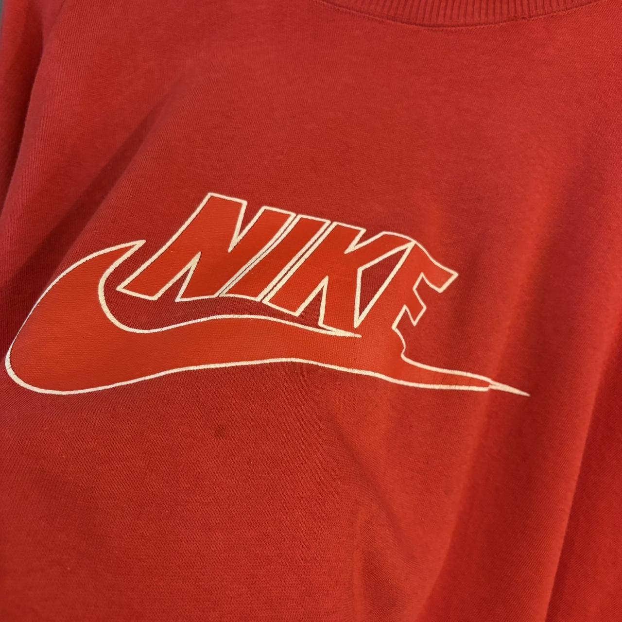 Vintage Retro Essential Red 80s / 90s Nike Crewneck Jumper Sweatshirt with print logo #90s #sportswear #essential #80s #nike