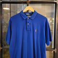 POL094 - Vintage Ralph Lauren Blue Polo Shirt Short Sleeve collared button up top #Y2K #preppy #chiefkeef