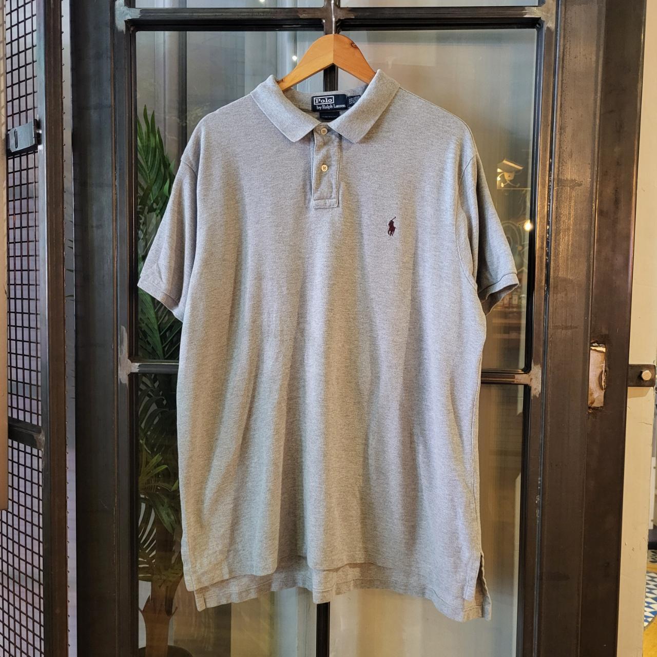 POL027 - Vintage Ralph Lauren Light grey Polo Shirt Short Sleeve collared button up top #Y2K #preppy #chiefkeef